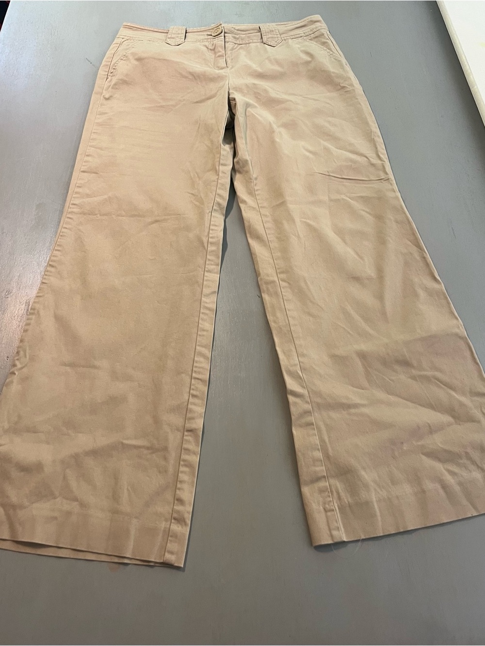 New York & Company Wide Leg Khaki Chinos - Light Tan Size 8p